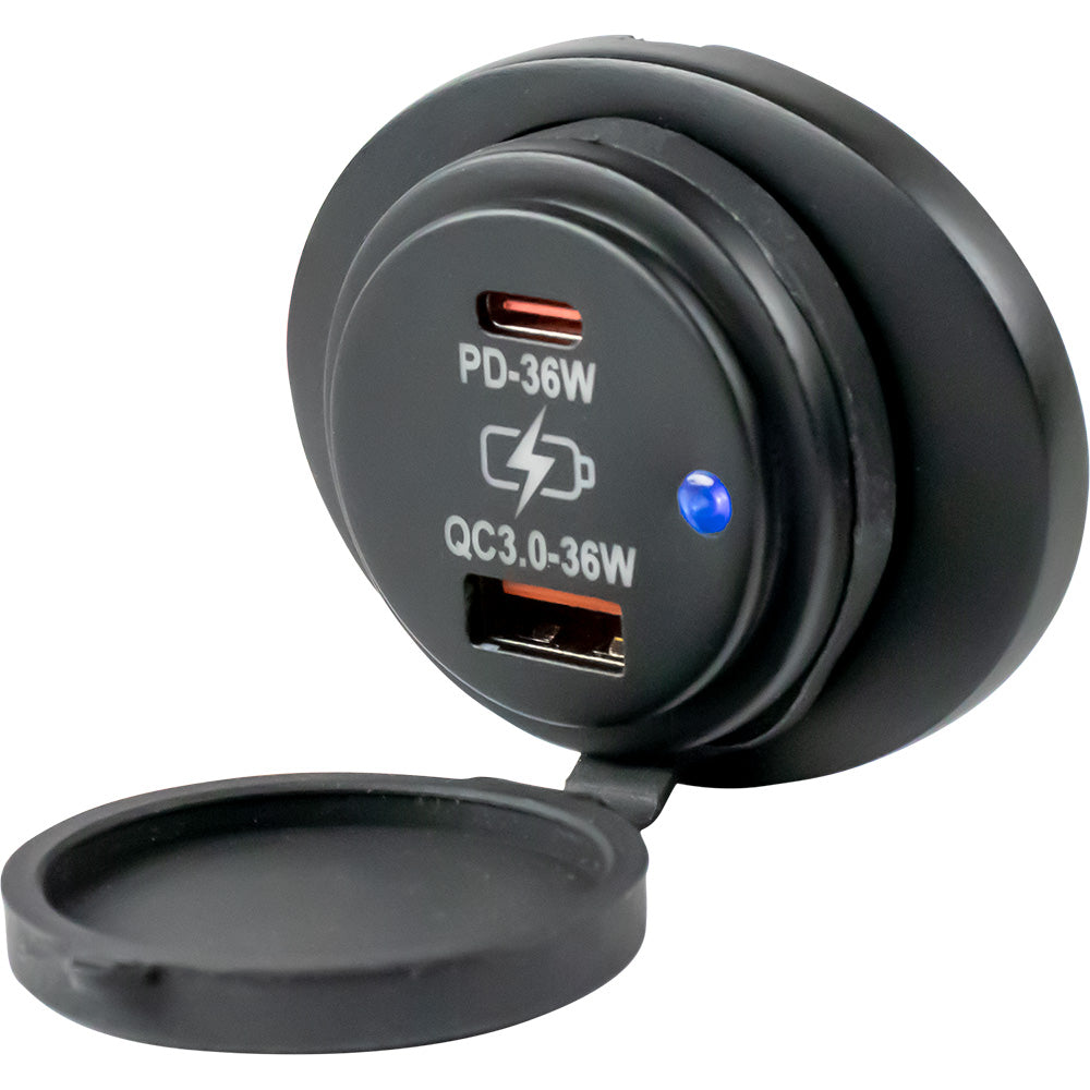 SeaDog Oval Surface Mount USB 30 USBC Power Socket 4265351