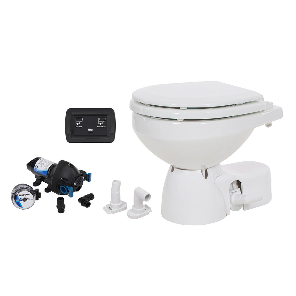 Jabsco Quiet Flush E2 Raw Water Toilet Compact Bowl 12V Soft Close Lid 382453092RSP