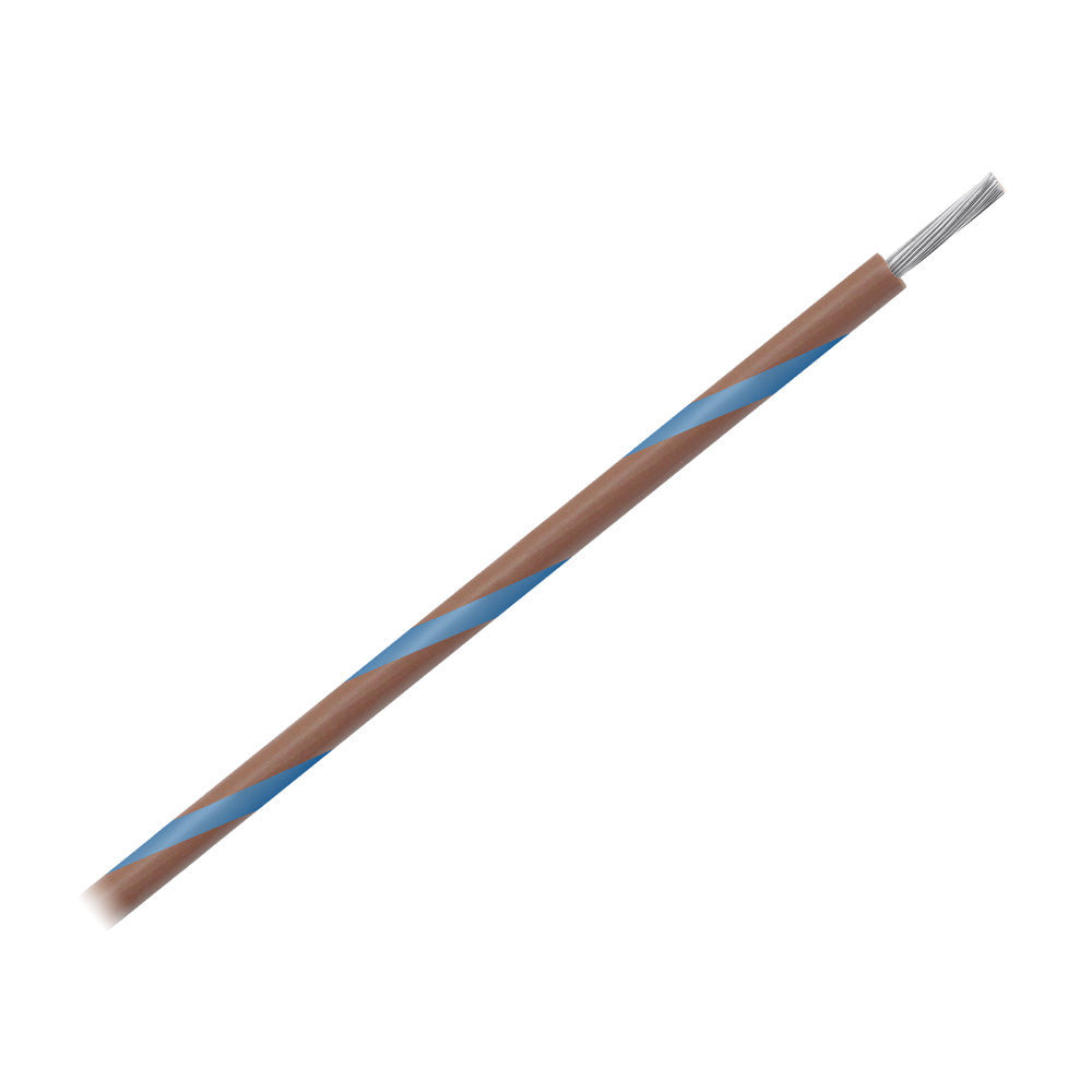 Pacer 16 AWG Gauge Striped Marine Wire 500 Spool Brown wBlue Stripe WUL16BR6500