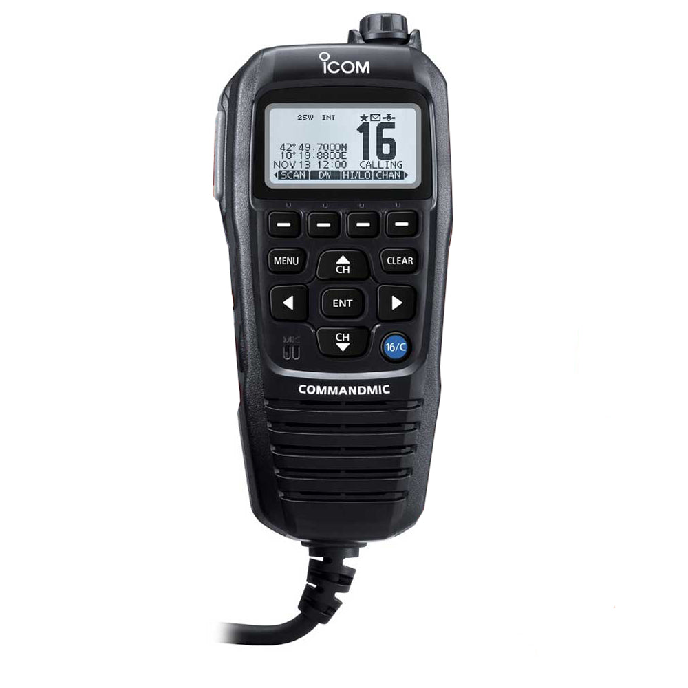 Icom HM195 CommandMic IV with White BlackLit LCD Black HM195GB 61 EXP