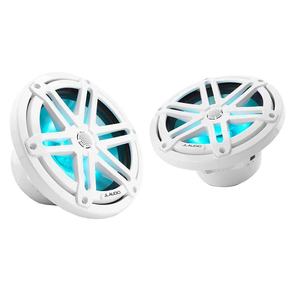 JL Audio M3 Series 77 Marine Coaxial Speakers wGloss White Sport Grilles wRGB LED Lighting M3770XSGwi 0100306900