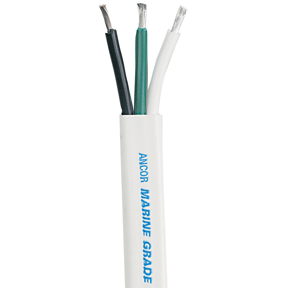 Ancor White Triplex Cable 123 White Black Green Sold by the Foot 1313FT