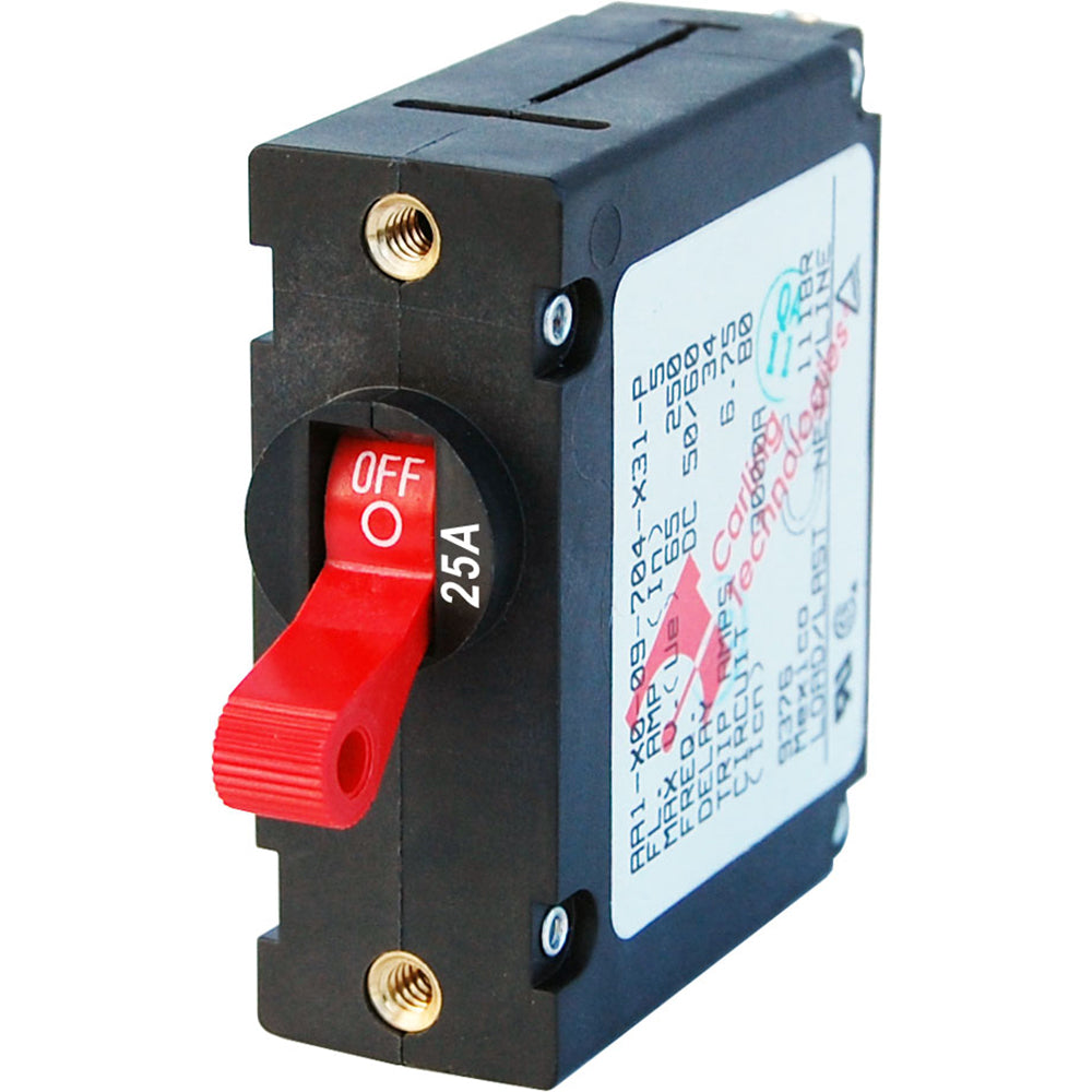 Blue Sea 7217 AC DC Single Pole Magnetic World Circuit Breaker 25 Amp Red 7217