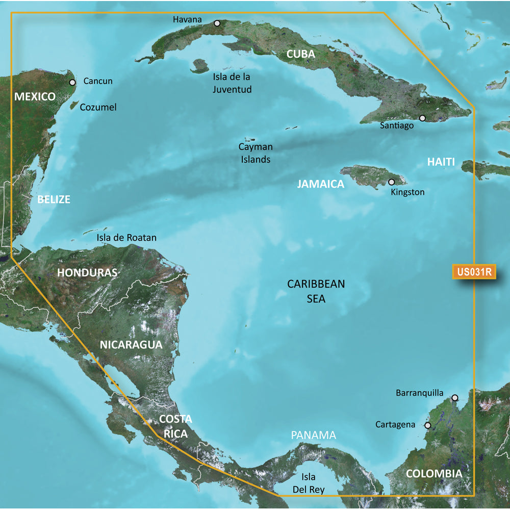 Garmin BlueChart g3 Vision HD VUS031R Southwest Caribbean microSDSD 010C073200