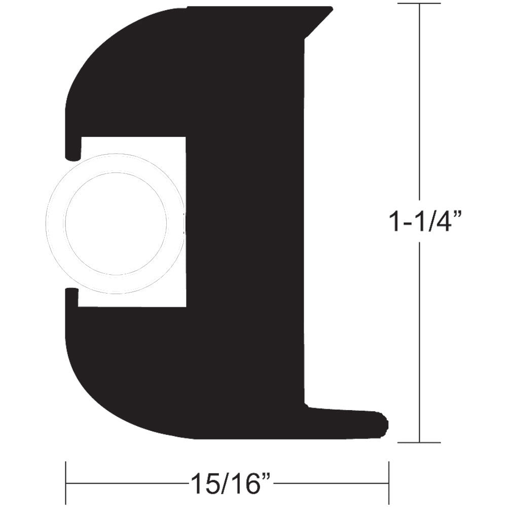 TACO Flex Vinyl Rub Rail Kit Black wWhite Insert 50 114 x 1516 V113447BWK502