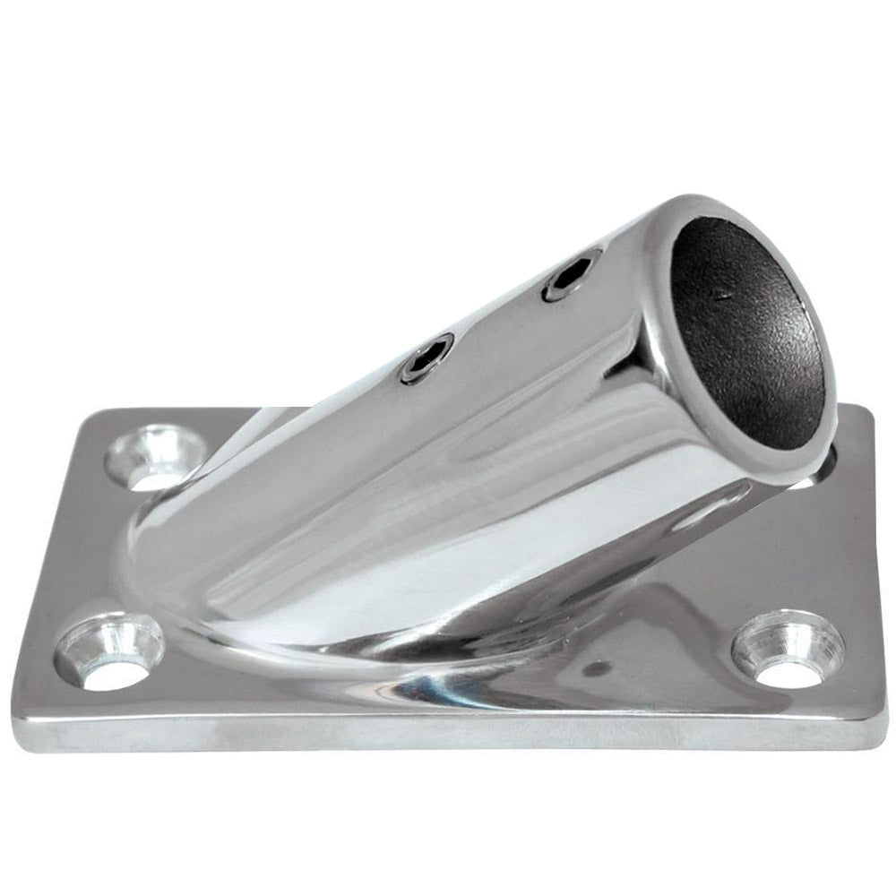 Whitecap OD 30 Degree Rectangle Base SS Rail Fitting 6078C