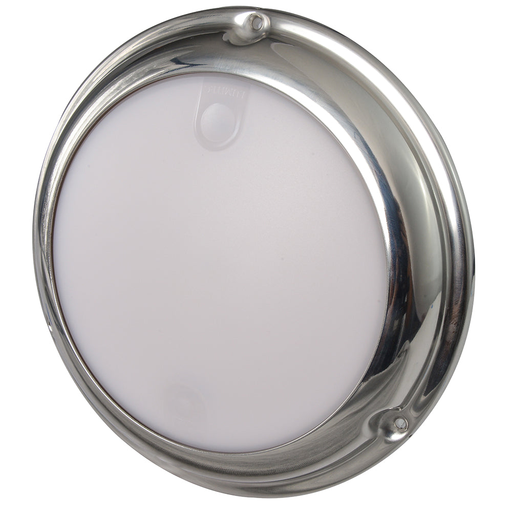 Lumitec TouchDome Dome Light Polished SS Finish 2Color WhiteBlue Dimming 101097
