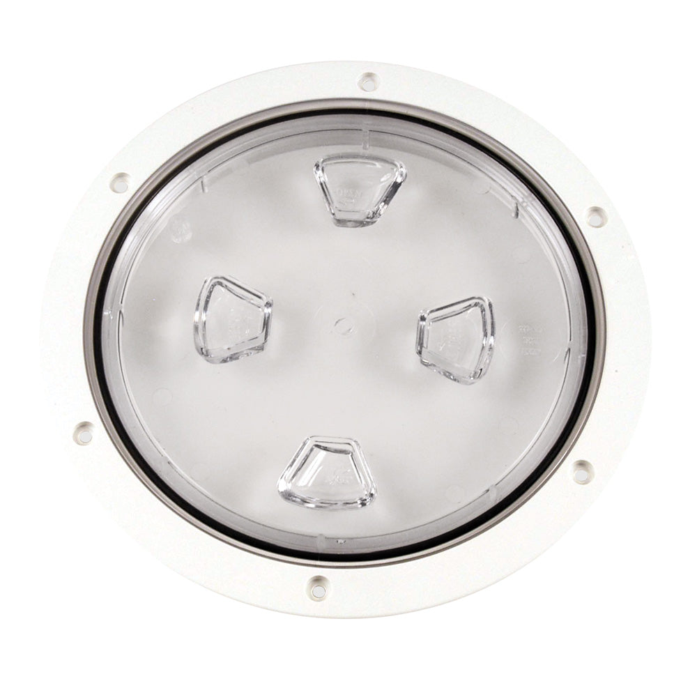 Beckson 8 Clear Center ScrewOut Deck Plate White DP80WC