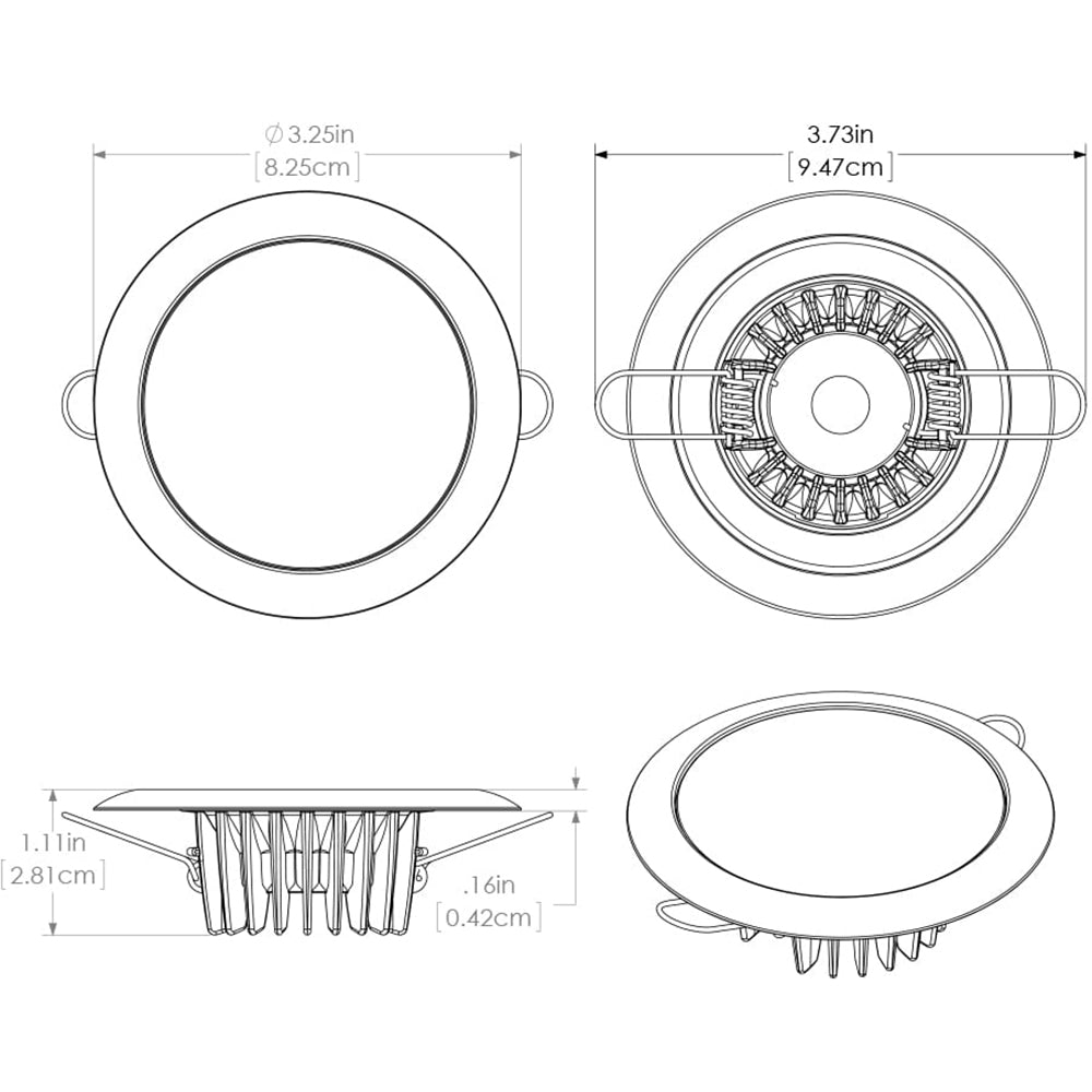 Lumitec Mirage Flush Mount Down Light Glass FinishWhite Bezel 4Color WhiteRedBluePurple NonDimming 113120