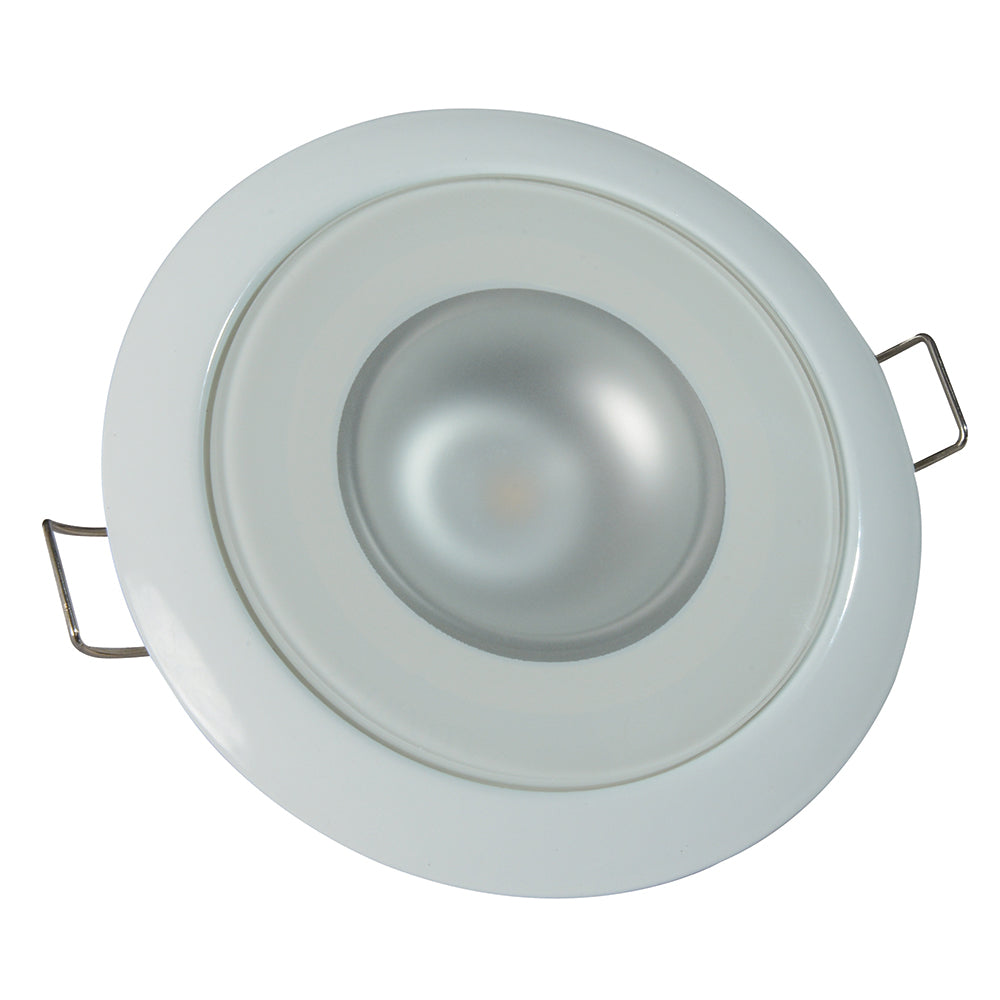 Lumitec Mirage Flush Mount Down Light Glass FinishWhite Bezel 2Color WhiteBlue Dimming 113121