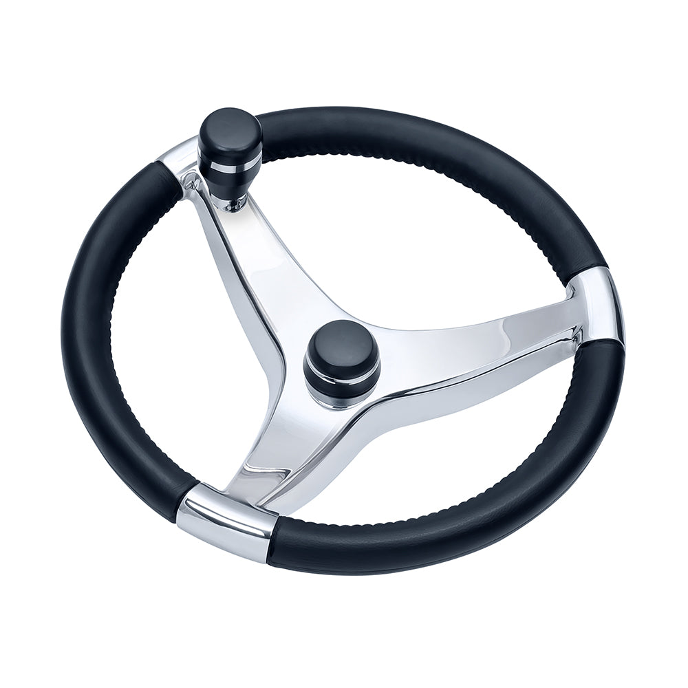 Schmitt Marine Evo Pro 316 Cast Stainless Steel Steering Wheel wControl Knob 155 Diameter 7241521FGK