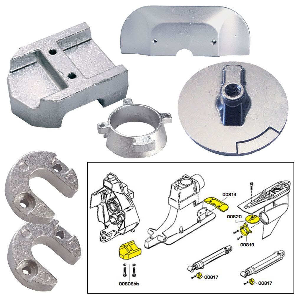 Tecnoseal Anode Kit wHardware Mercury Alpha 1 Gen 2 Zinc 20801