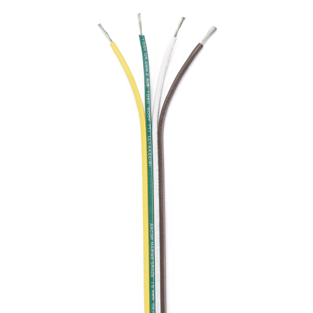 Ancor Ribbon Bonded Cable 164 AWG BrownGreenWhiteYellow Flat 100 154510