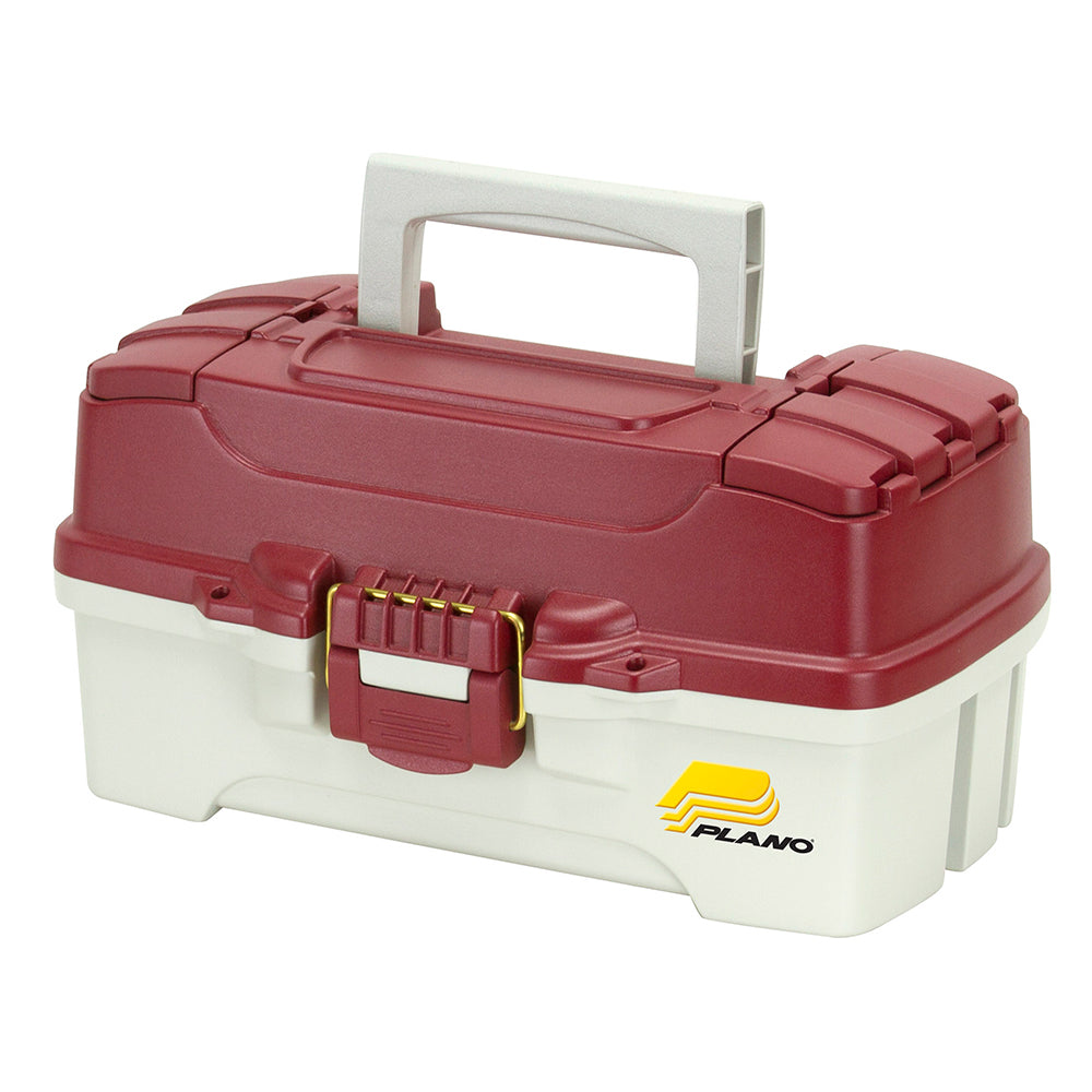 Plano 1Tray Tackle Box wDuel Top Access Red MetallicOff White 620106