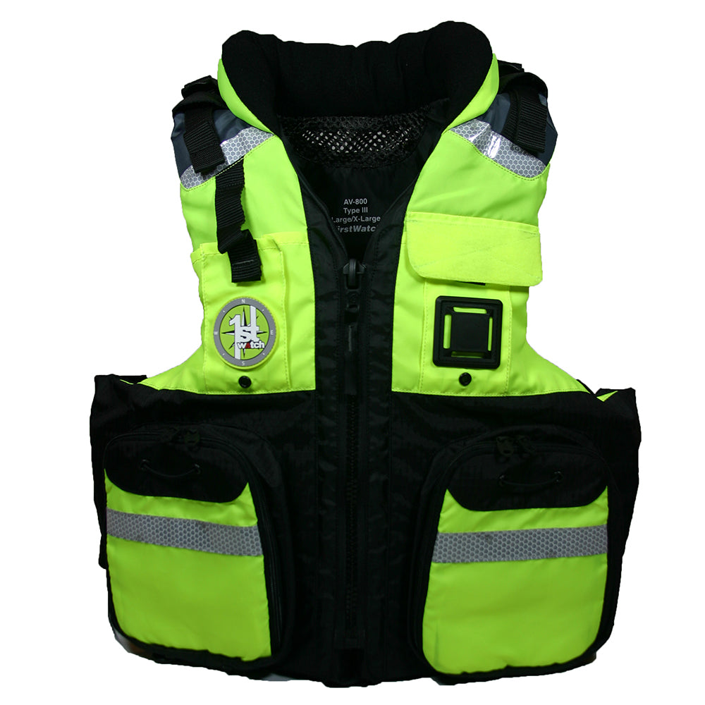 First Watch AV800 Four Pocket Flotation Vest HiVis Yellow XXL to3XL AV800HV2XL3XL