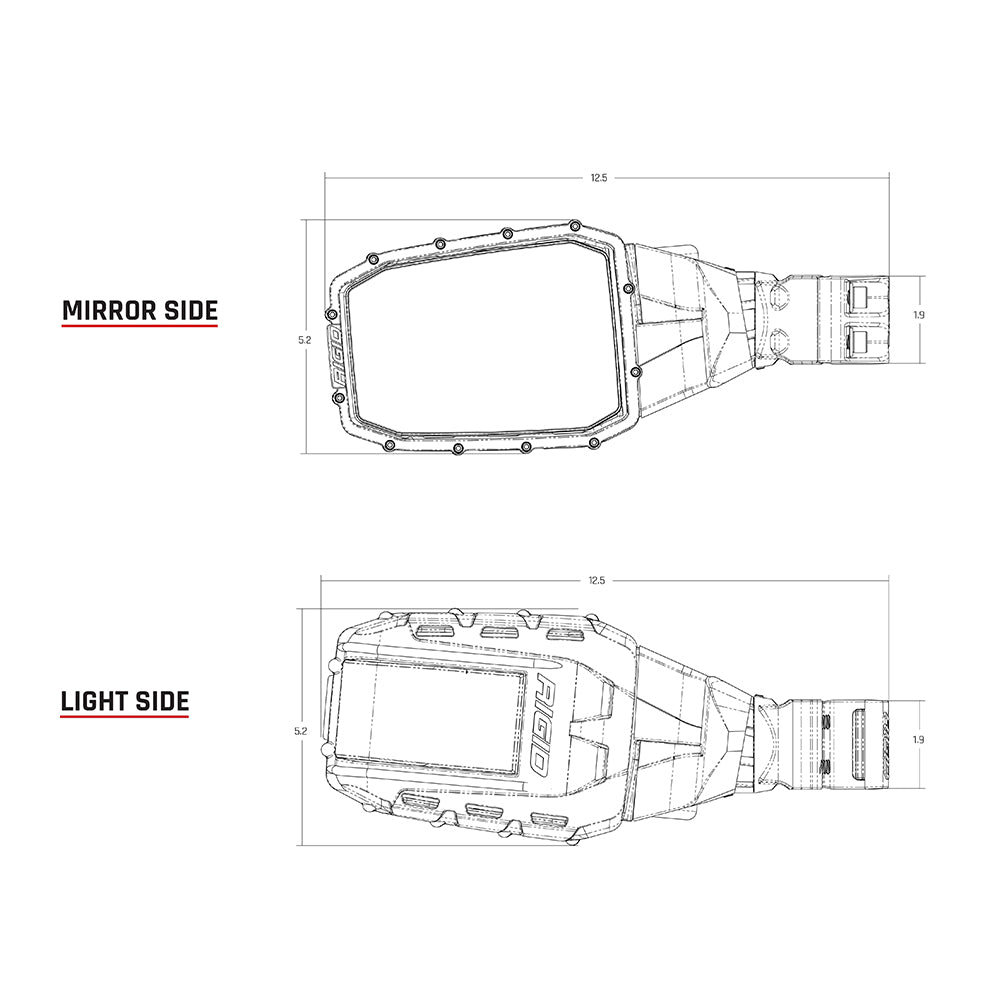 RIGID Industries Reflect Mirror Light Black Pair 64011