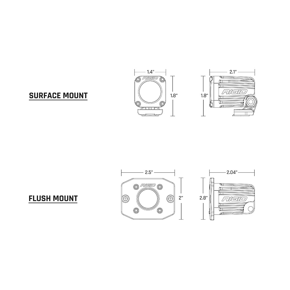 RIGID Industries Ignite Flush Mount Diffused Single Black 20631
