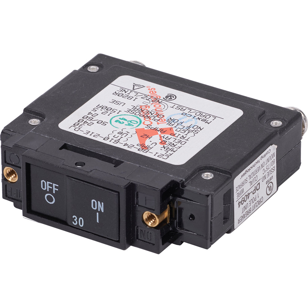 Blue Sea 7458 UL489 Circuit Breaker 30A Flat Rocker 7458