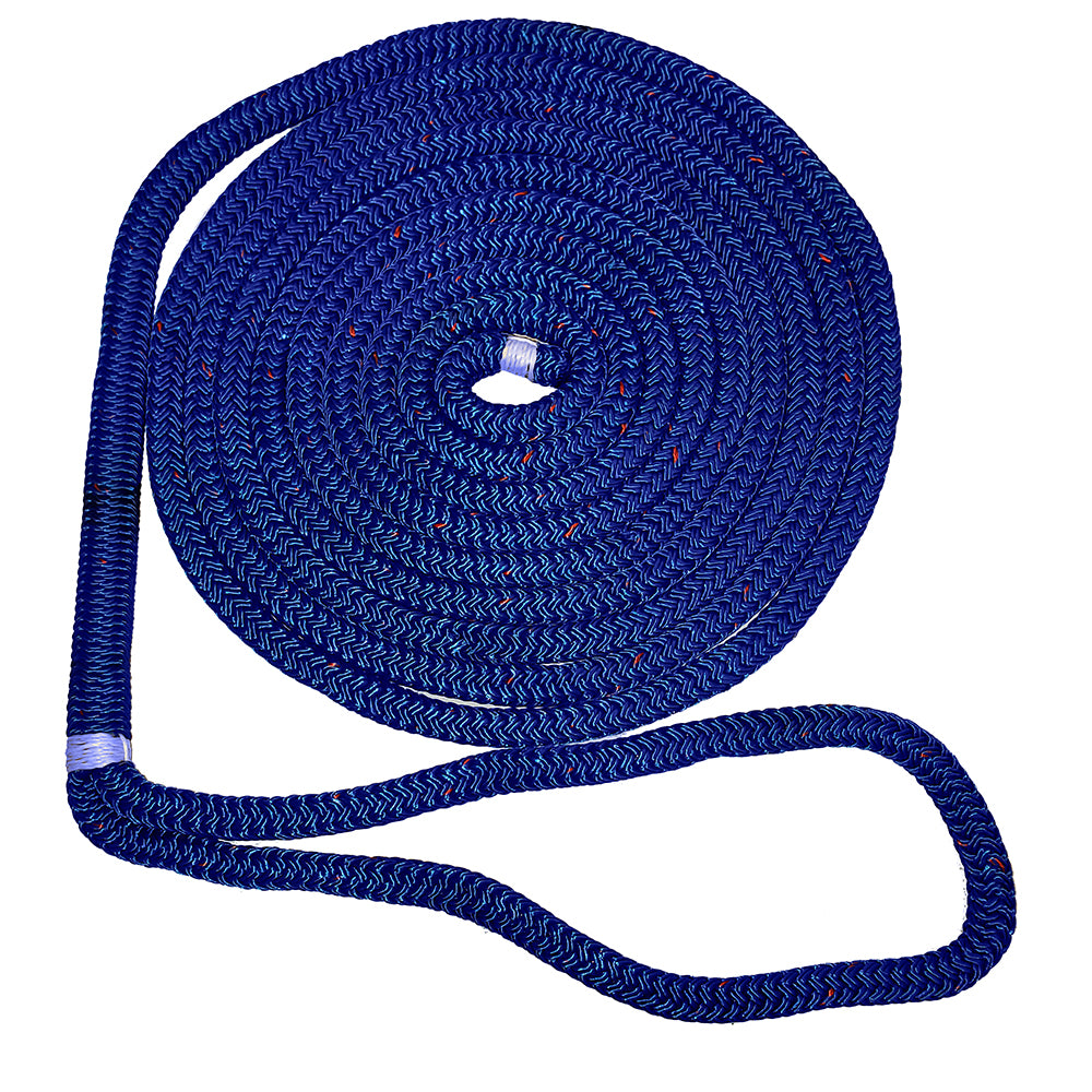 New England Ropes 34 Double Braid Dock Line Blue wTracer 35 C50532400035