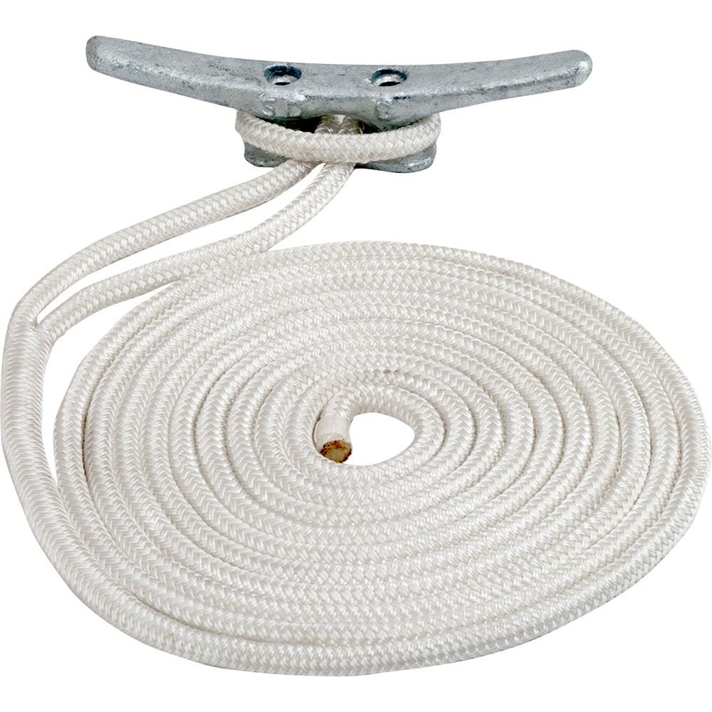 SeaDog Double Braided Nylon Dock Line 58 x 25 White 302116025WH1
