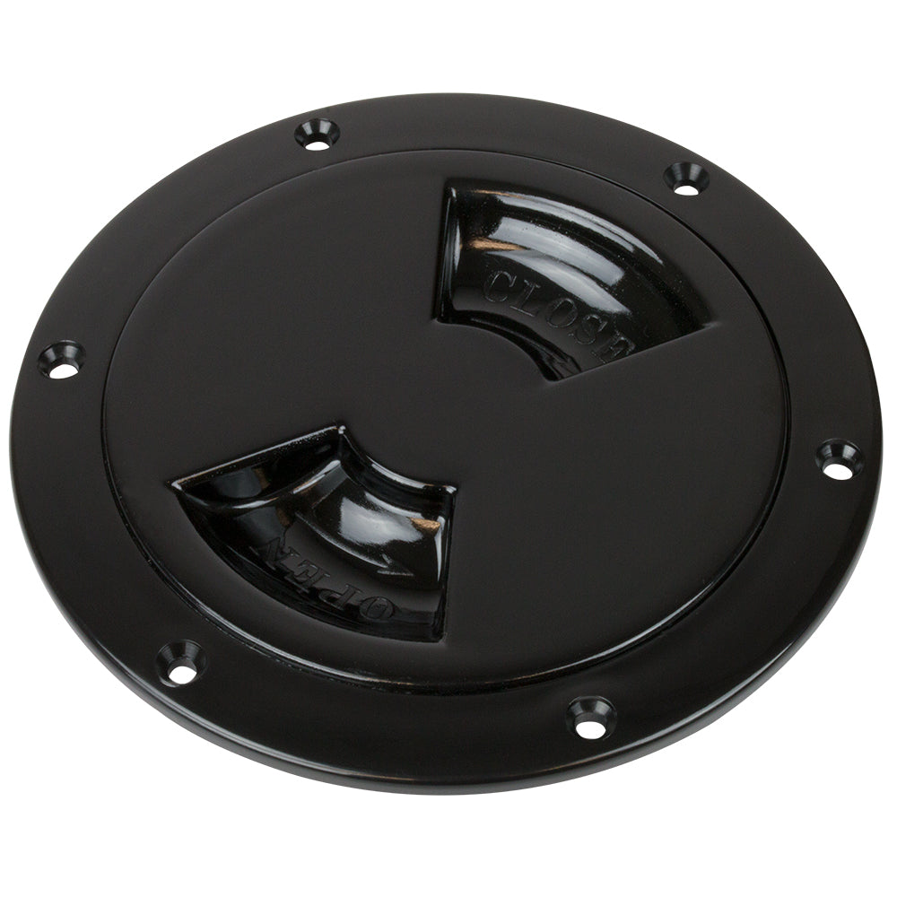 SeaDog Smooth Quarter Turn Deck Plate Black 4 3361451