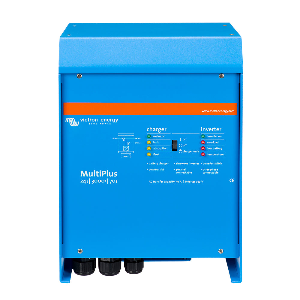 Victron Multiplus InverterCharger 24VDC 3000VA 120VAC w 70AMP Charger 50AMP Transfer Switch UL Approved PMP242301102