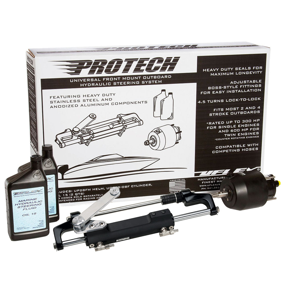 Uflex PROTECH 11 Front Mount OB Hydraulic System Includes UP28 FM Helm Oil UC128TS1 Cylinder No Hoses PROTECH 11