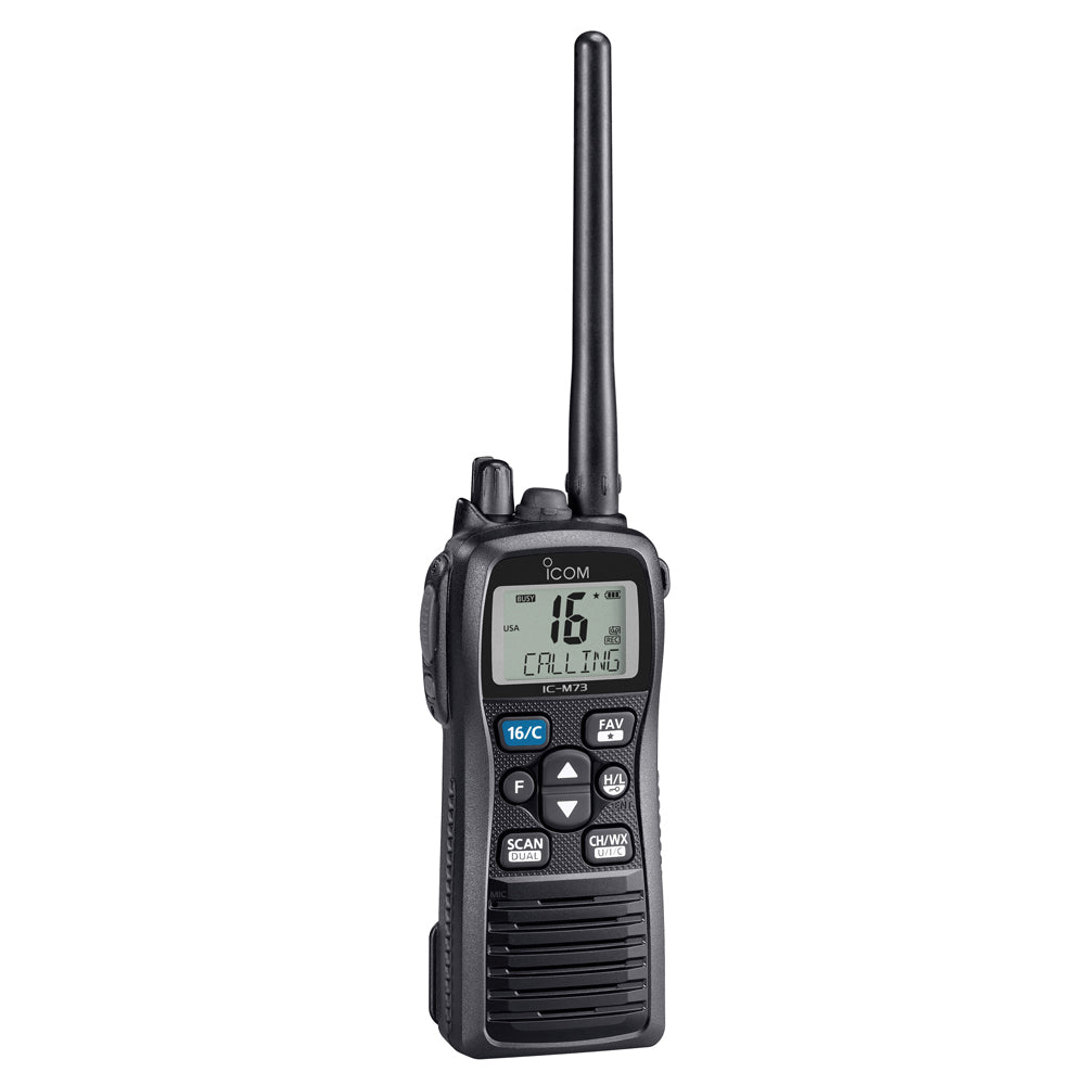 Icom M73 PLUS Handheld VHF Marine Radio wActive Noise Cancelling Voice Recording 6W M73 PLUS 71