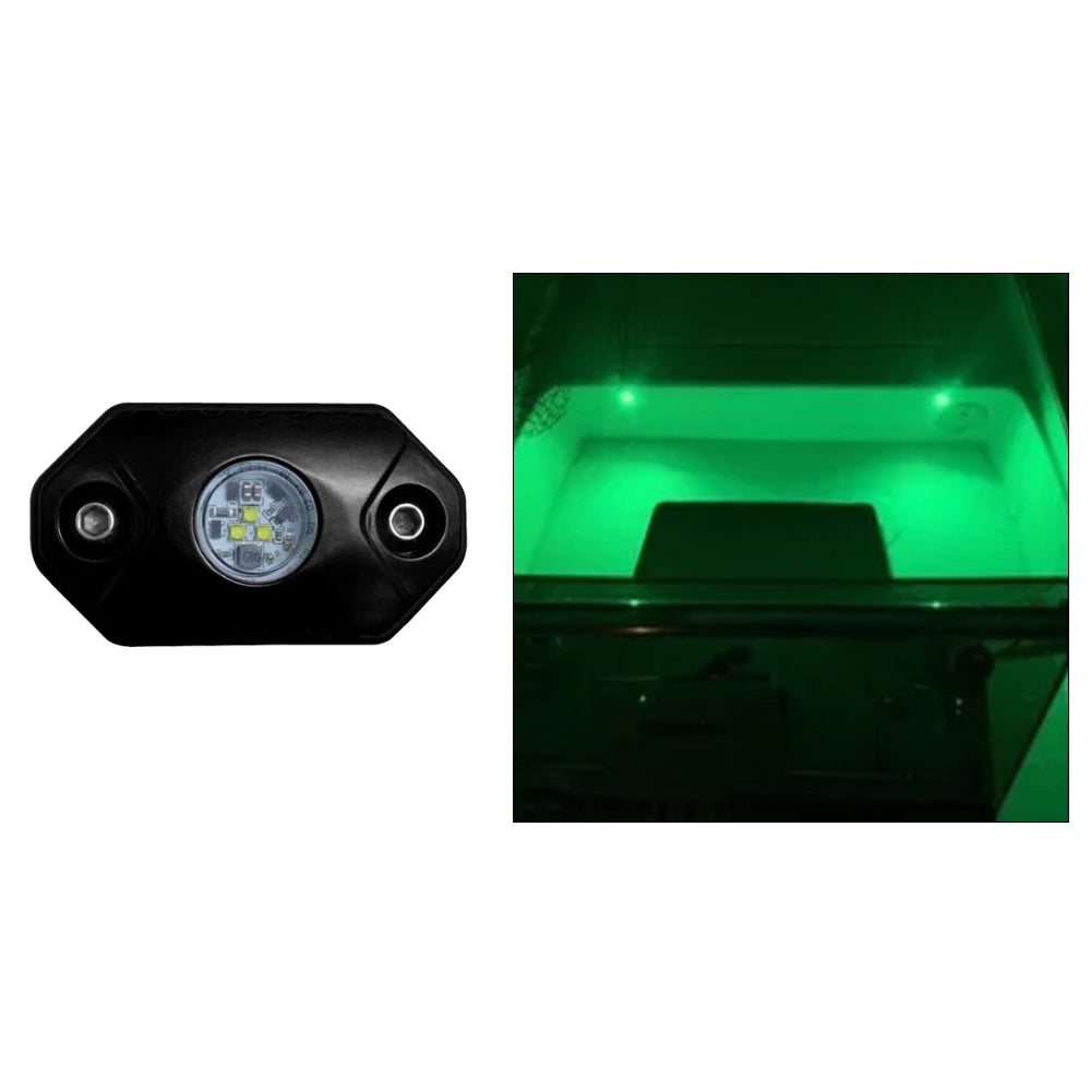 Black Oak Rock Accent Light Green Black Housing RLG