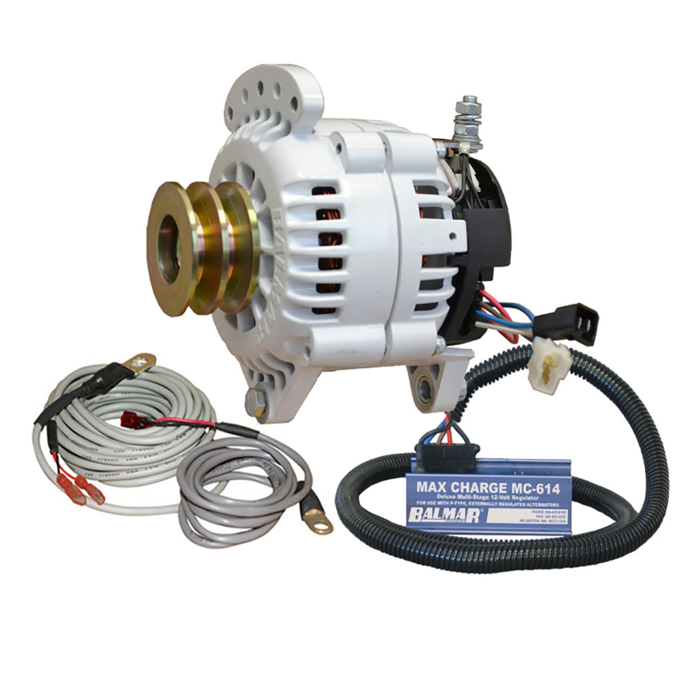 Balmar Alternator 100 AMP Kit 12V 315 Dual Foot Saddle Dual Pulley Regulator Temp Sensor 60YPMC100DV