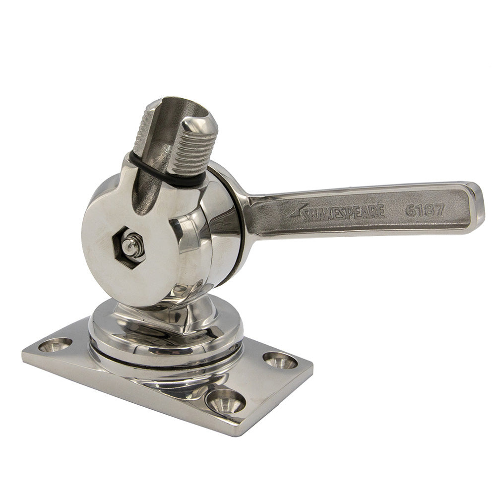 Shakespeare 6187 Sleek Compact Stainless Steel Rotatable 4Way Ratchet Mount 6187