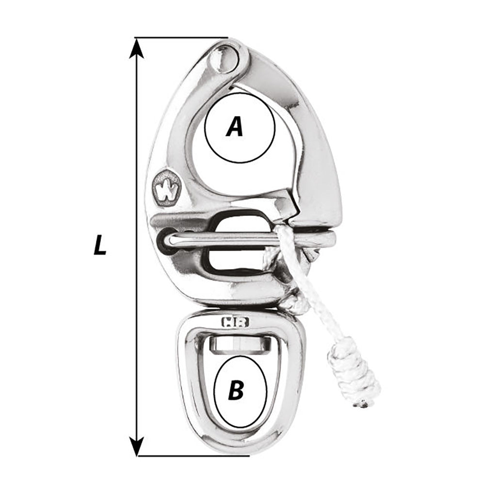 Wichard HR Quick Release Snap Shackle With Swivel Eye 80mm Length 3532 02674