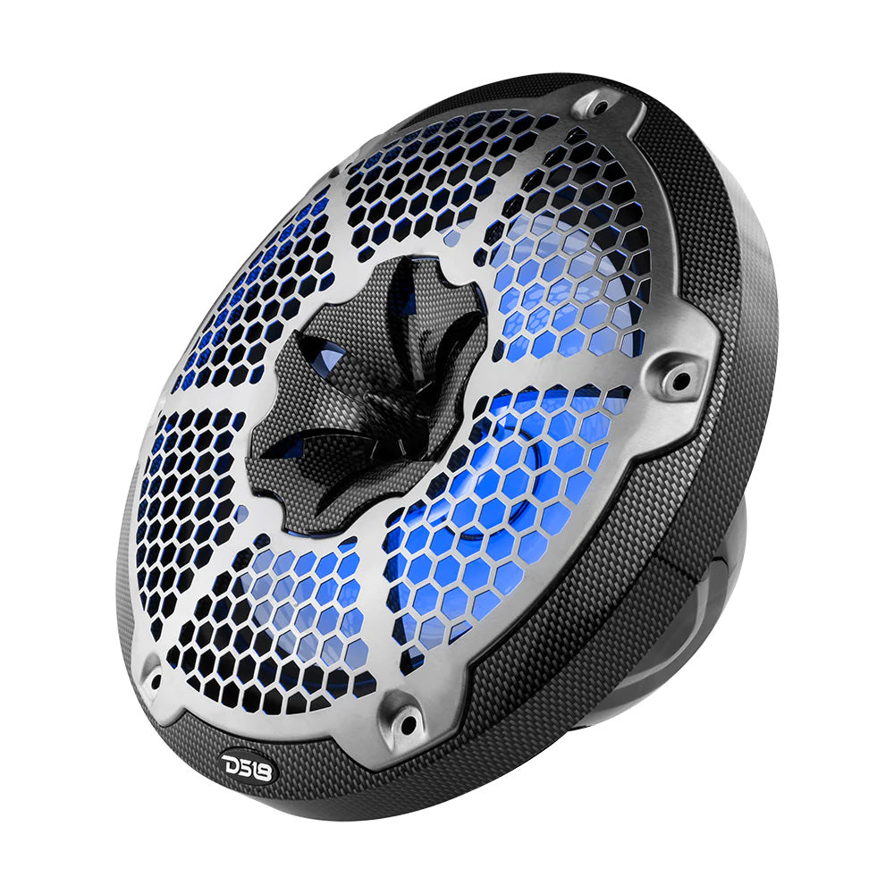 DS18 HYDRO 10 2Way Speakers wBullet Tweeter Integrated RGB LED Lights Carbon Fiber CF10M