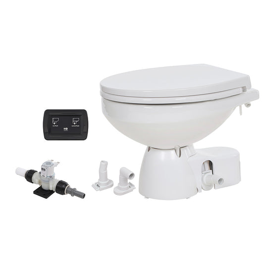Jabsco Quiet Flush E2 Fresh Water Toilet Regular Bowl  12V  Soft Close Lid 380454192RSP