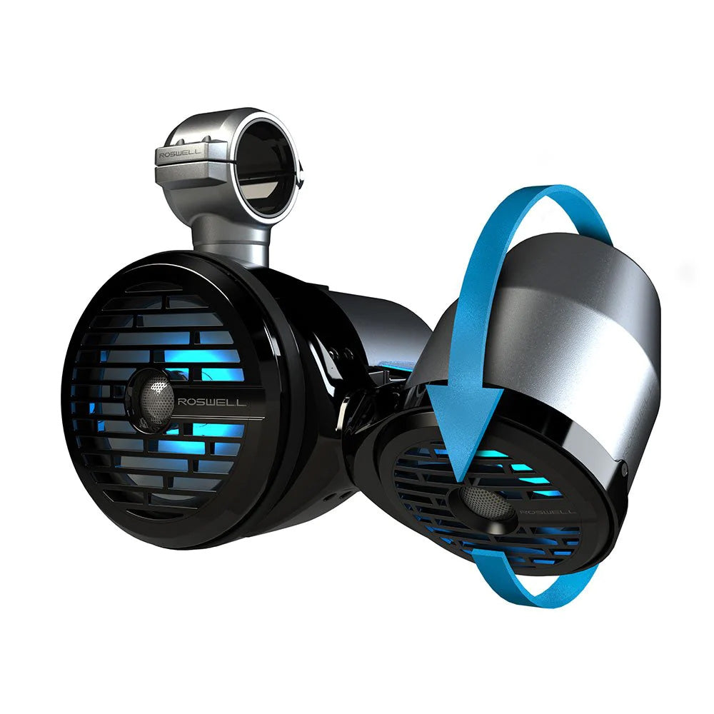 Roswell R1 8 x 65 Vamp Spin Tower Speakers  Black  160W RMS  320W Peak Power C9201823