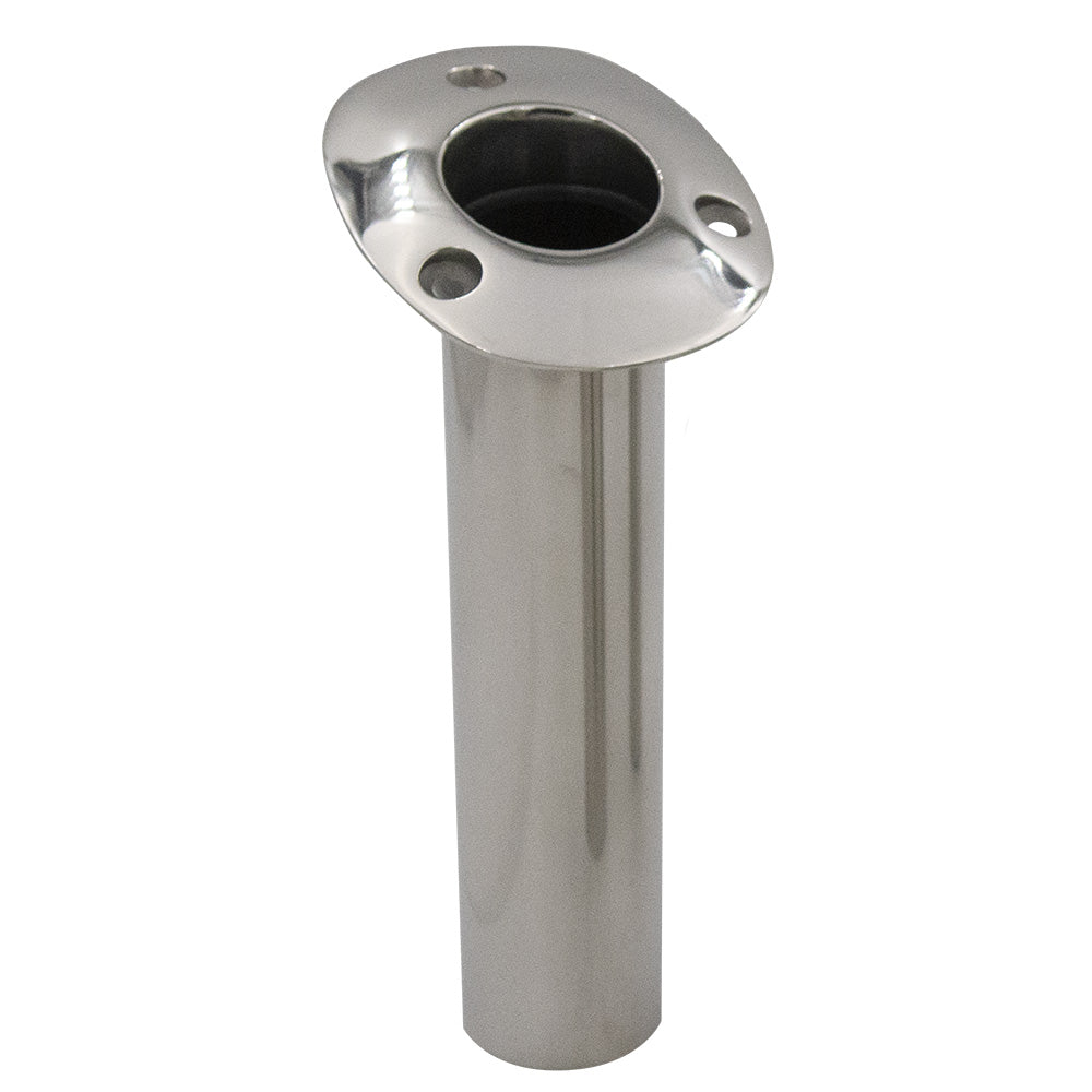 CE Smith 70 Series Standard Flush Mount Rod Holder  15 Degree  Stainless Steel  Cast Bottom  Black Liner 536710C