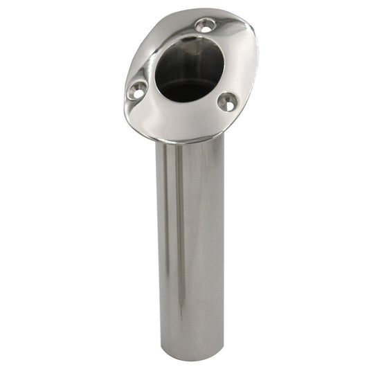CE Smith 80 Series Standard Flush Mount Rod Holder  30 Degree  Stainless Steel  Cast Bottom  Black Liner 536820C