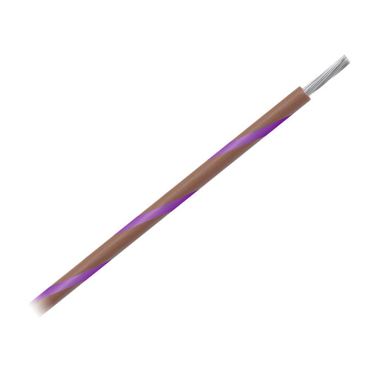 Pacer 14 AWG Gauge Striped Marine Wire 500 Spool  Brown wViolet Stripe WUL14BR7500