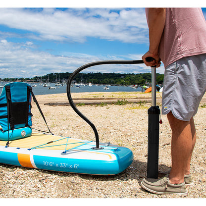 Solstice Watersports 106 Rambler Inflatable StandUp PaddleboardKayak 2In1 Kit wSeat  Convertible Paddle  Orange 36201