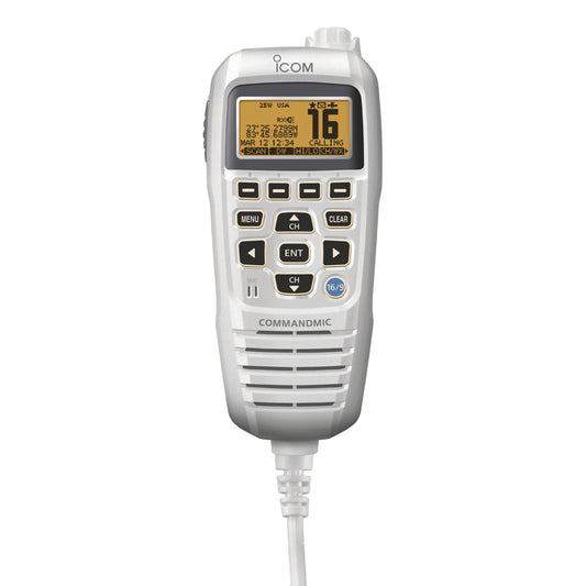 Icom HM195 CommandMic IV wYellow BlackLit LCD  Super White HM195SW 42 EXP