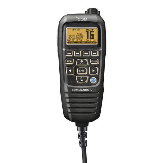Icom HM195 CommandMic IV wYellow BlackLit LCD  Black HM195B 41 EXP