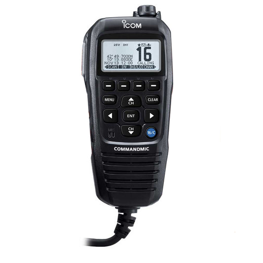 Icom HM195 CommandMic IV with White BlackLit LCD  Black HM195GB 61 EXP