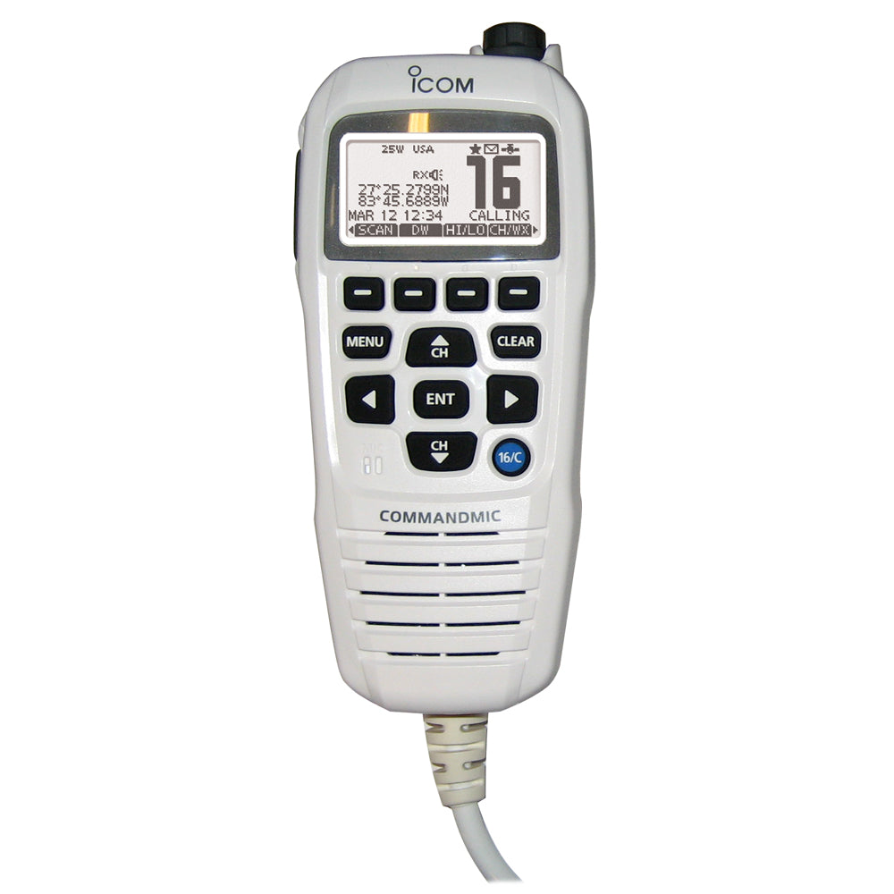 Icom HM195 CommandMic IV with White BlackLit LCD  Super White HM195GW 62 EXP