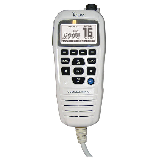 Icom HM195 CommandMic IV with White BlackLit LCD  Super White HM195GW 62 EXP