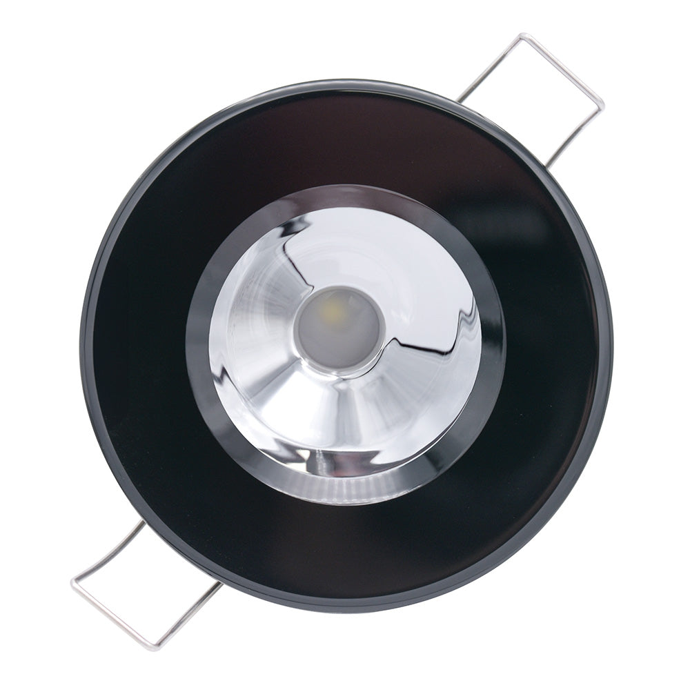 Lumitec Illusion Flush Mount LED Down Light  Spectrum RGBW  Cool White  Black Housing  Chrome Reflector 117167
