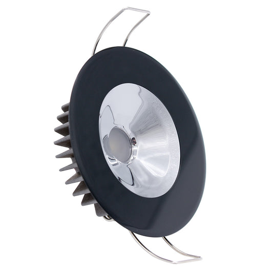 Lumitec Illusion Flush Mount LED Down Light  Spectrum RGBW  Cool White  Black Housing  Chrome Reflector 117167