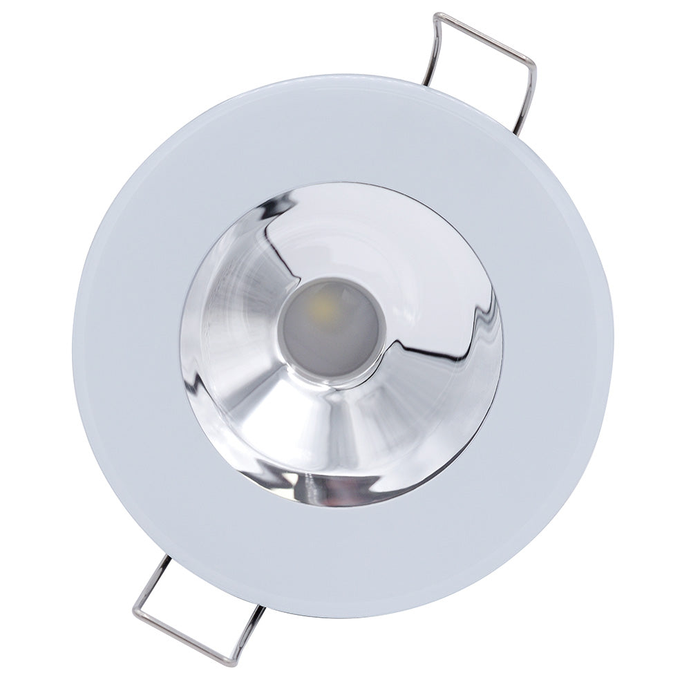 Lumitec Illusion Flush Mount LED Down Light  White  NonDimming  White Housing  Chrome Reflector 117133