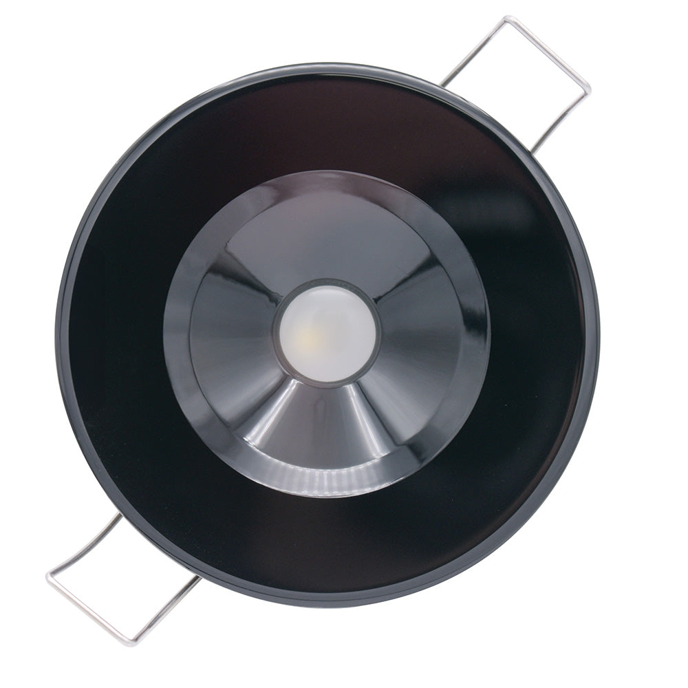 Lumitec Illusion Flush Mount LED Down Light  Warm White  Dimming  Black Housing 117159
