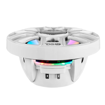 DS18 8 2Way Coaxial Marine Speakers wDigital LED Lights  Bullet Tweeter  White  175W 4Ohm NXLIQ8WH