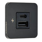 Scanstrut TILE USBAUSBC Interior Charging Socket  1224V  Black Bezel SCTILE10